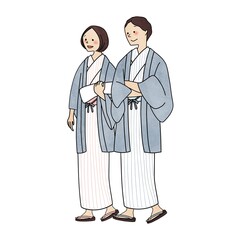 浴衣姿の男女

