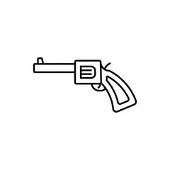 Revolver linear icon. Editable stroke