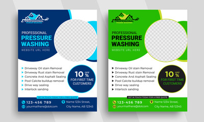advertising Pressure Washing and Power Washing Flyer Template, window washing flyer Deck,