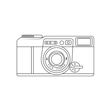 recommend clip art: Camera Outline Icon Illustration on White Background