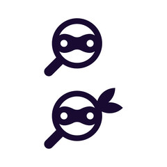 ninja search logo simple vector design illustration template