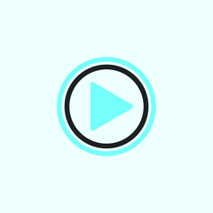 Play button icon in trendy flat style isolated on grey background. Play symbol for your web site design, logo, app, UI. Vector illustration, EPS10.