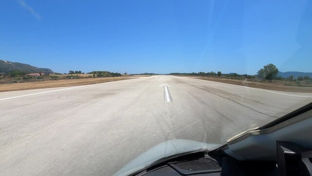 Taking off from Zakynthos Airport. Pilot POV