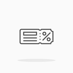 Coupon Discount line icon. Editable stroke and pixel perfect. Can be used for digital product, presentation, print design and more.