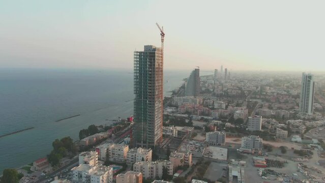 Cityscape of Limassol in Cyprus during sunset