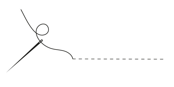 Tailor needle with thread. . Needle sew stitch icon. Stock vector eps10