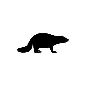 Beaver Silhouette Vector Image. Best Beaver Icon Illustration