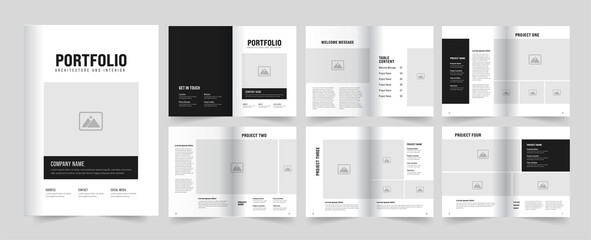 Architecture portfolio design and Interior portfolio template design - obrazy, fototapety, plakaty