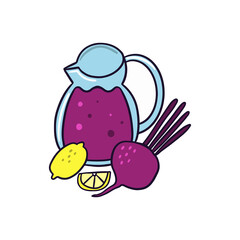 Fruit juice jar illustration. Vector drink illustration