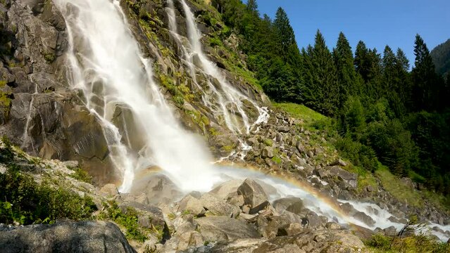  Alpine Landscape with Rainbow on Nardis Waterfalls