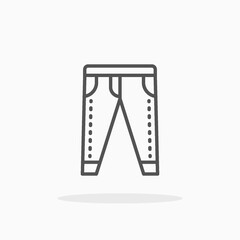 Jeans line icon. Editable stroke and pixel perfect. Can be used for digital product, presentation, print design and more.