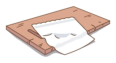 [Vector] Illustration of a cutting board and a dishcloth
