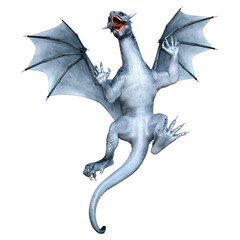 3D Rendering Fairy Tale Dragon on White