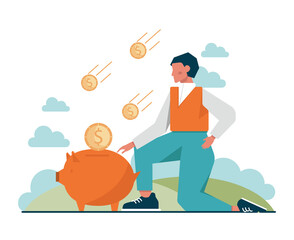 Fototapeta premium Money protection concept, savings keeping. Idea of economy