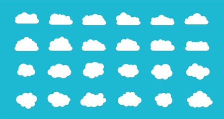 cloud icons set. cloud icon on blue background. cloud vector. vector illustration.