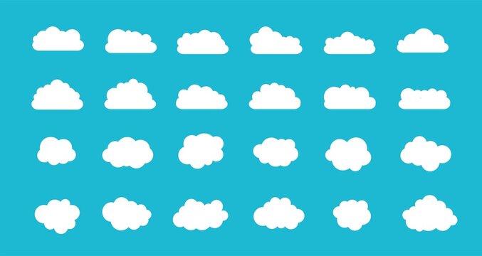 cloud icons set. cloud icon on blue background. cloud vector. vector illustration.