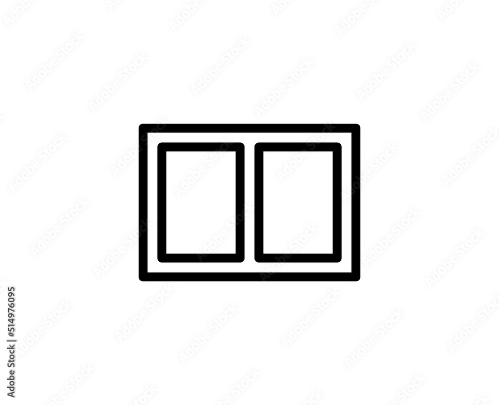 Poster line window icon isolated on white background. outline symbol for website design, mobile application