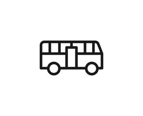Single line icon of bus. High quality vector illustration for design, web sites, internet shops, online books etc. Editable stroke in trendy flat style isolated on white background