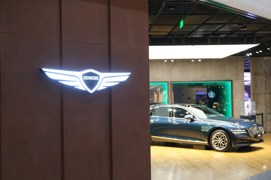 Shanghai,China-June 25th 2022: Genesis car store. Luxury vehicle brand of Hyundai Motor Group