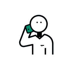 character of person making a call  with a smart phone