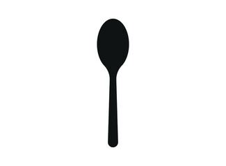 spoon for food and eating food silhouette isolated on white background