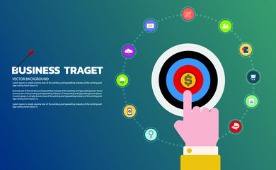 Business goals aimed at success. Modern style Background. vector illustration