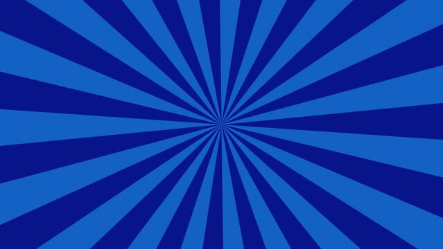 Abstract background Radial lines rotates blue style comic cartoon animation background