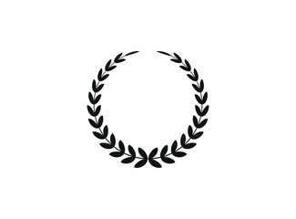 Laurel Wreath Icon Flat Style Vector Illustration Logo Template