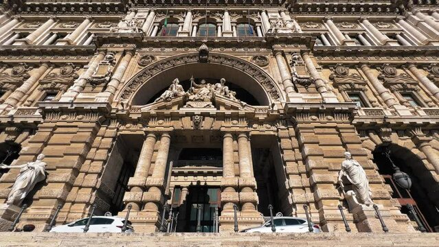 Climbing the stars towards the grand entrance of the Rome Palace of justice