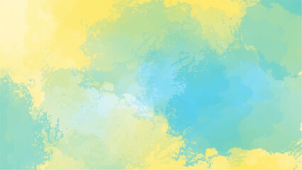 Blue and yellow watercolor background for textures backgrounds and web banners design