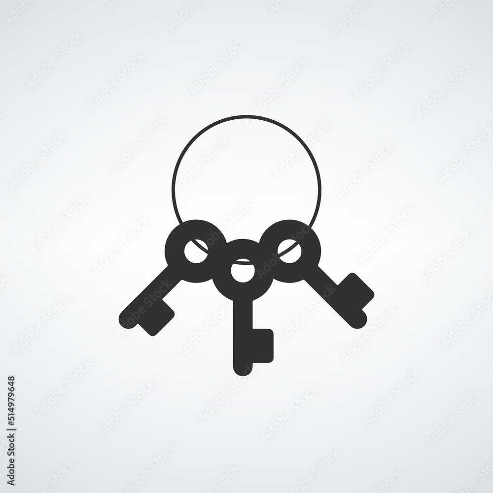 Poster three keys icon. bunch of keys, key icon page symbol for your web site design key icon logo, app, ui
