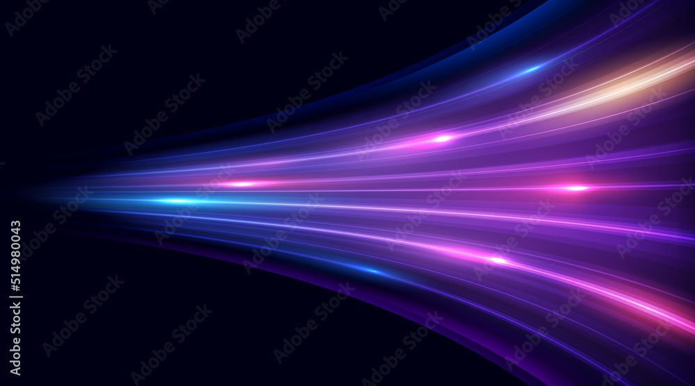 Aufkleber Modern abstract high-speed light effect. Technology futuristic dynamic motion. Movement pattern for banner or poster design background concept.
