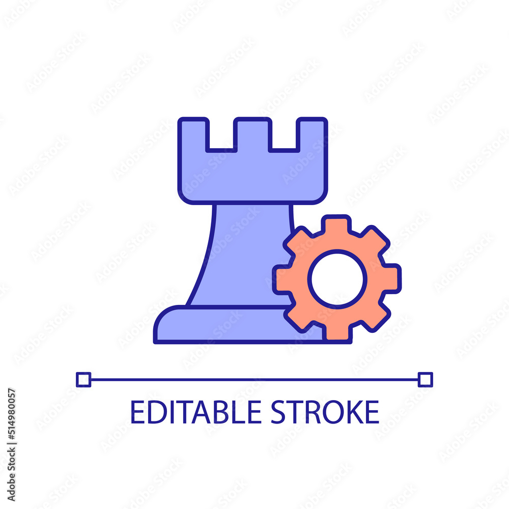 Poster logical thinking skill rgb color icon. solving problem. chess strategy. rational thought. analytical