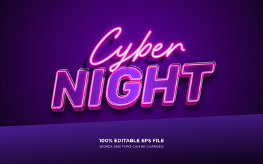 Cyber Night editable text style effect	
 - obrazy, fototapety, plakaty