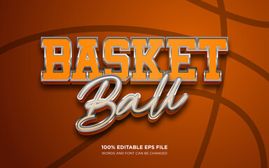 Basketball 3D editable text style effect	
