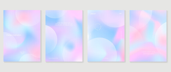 Fluid gradient background vector. Cute and minimalist style posters, Photo frame cover, wall arts with pastel colorful geometric shapes and liquid color. Modern wallpaper design for social media, idol - obrazy, fototapety, plakaty
