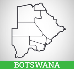 Simple outline map of Botswana. Vector graphic illustration.