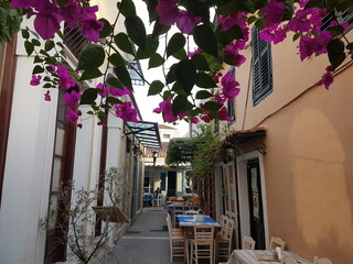 preveza city in summer afternoon greece alleys restaurants