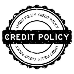 Grunge black credit policy word round rubber seal stamp on white background