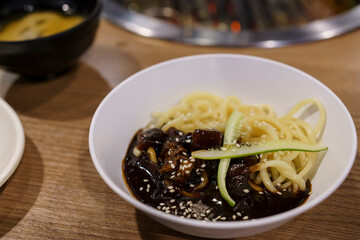 Jajangmyeon, Korean Noodle with Black Sauce Korean Food Style