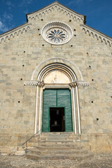 Church in Corniglia. Church in Mediterranean Town. Open Doors