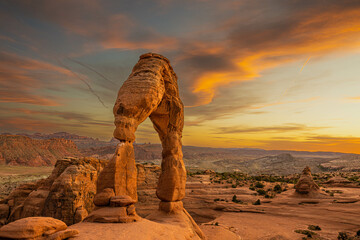 Delicate Arch in Arches National Park at Sunset