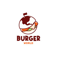 Fototapeta premium Creative Burger World Concept Logo Template