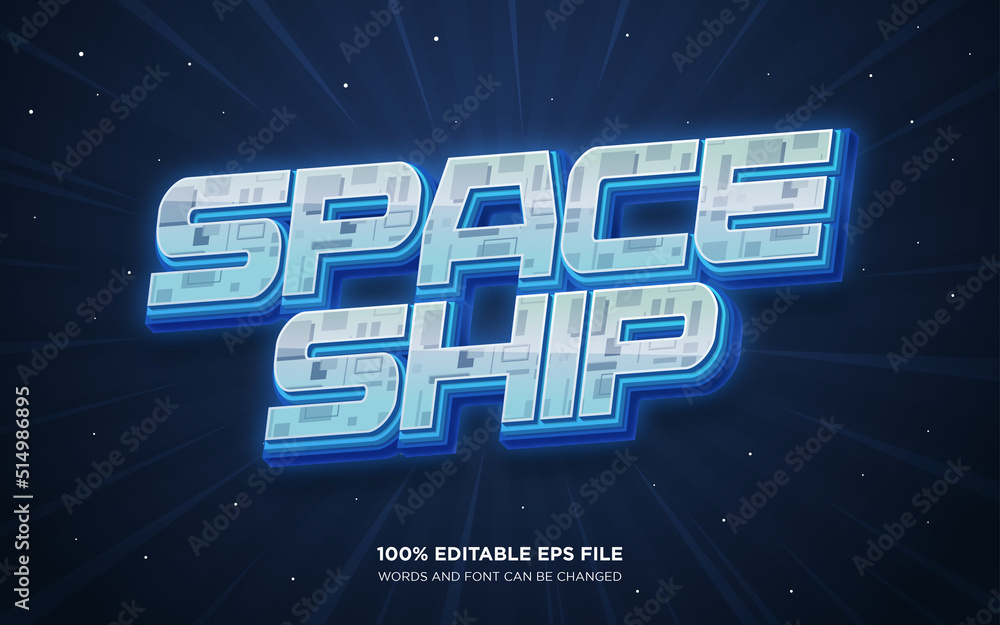 Poster spaceship editable text style effect