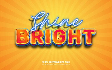 Shine bright 3d editable text style effect