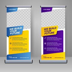 Corporate rollup or X banner design template	
