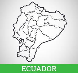 Simple outline map of Ecuador. Vector graphic illustration.