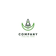 Simple rocket logo concept design, Vector illustration.