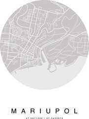 Mariupol city map, Ukraine