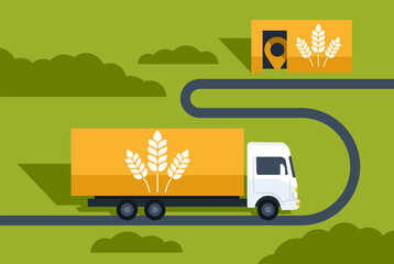 Food supply chains - truck transporting food